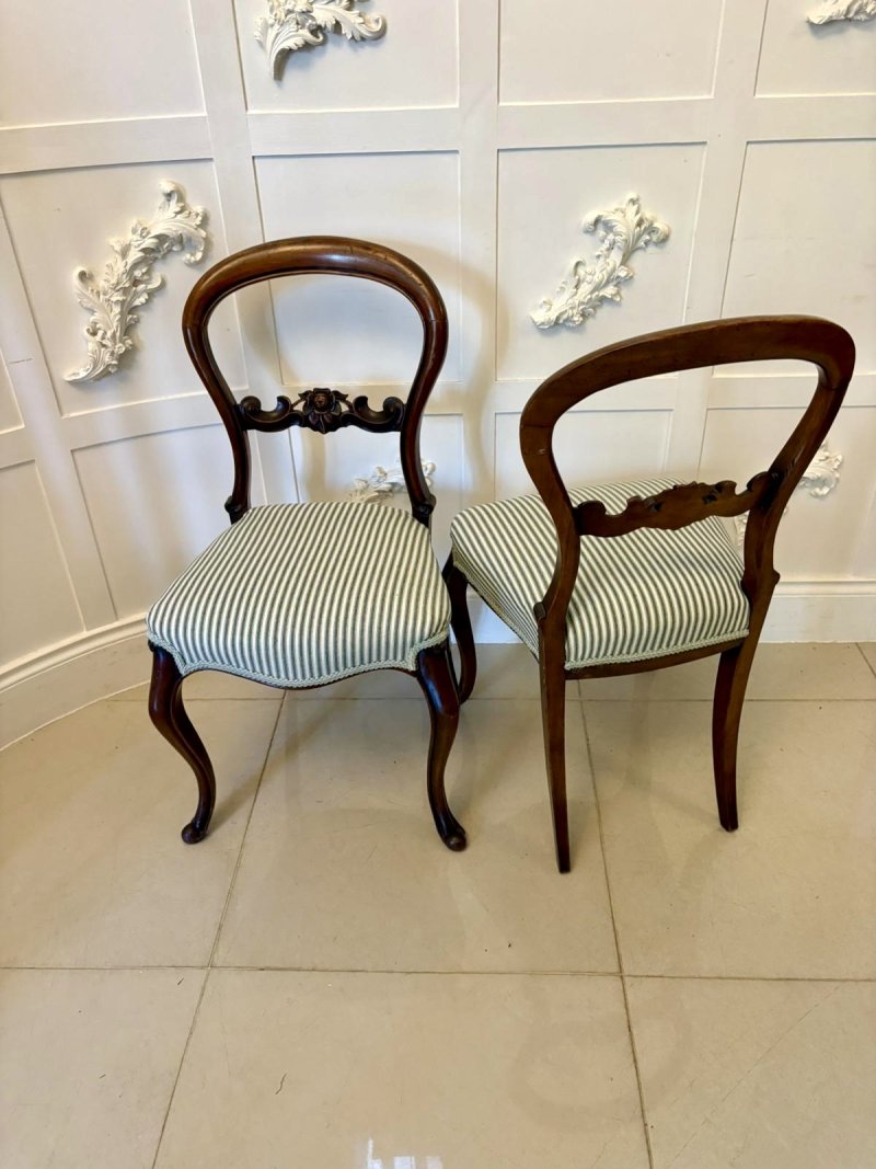 Set of 6 Antique Victorian Quality Carved Mahogany Balloon Back Dining Chairs - Image 4